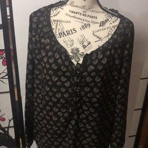 Relativity Black patterned blouse size XL